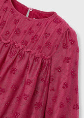 Vestido Tul Flores Rojo Mayoral