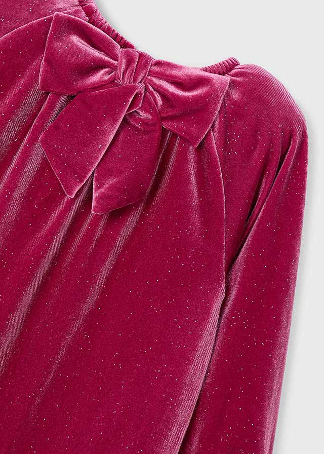 Vestido Pana Glitter Frambuesa Mayoral  Detalle