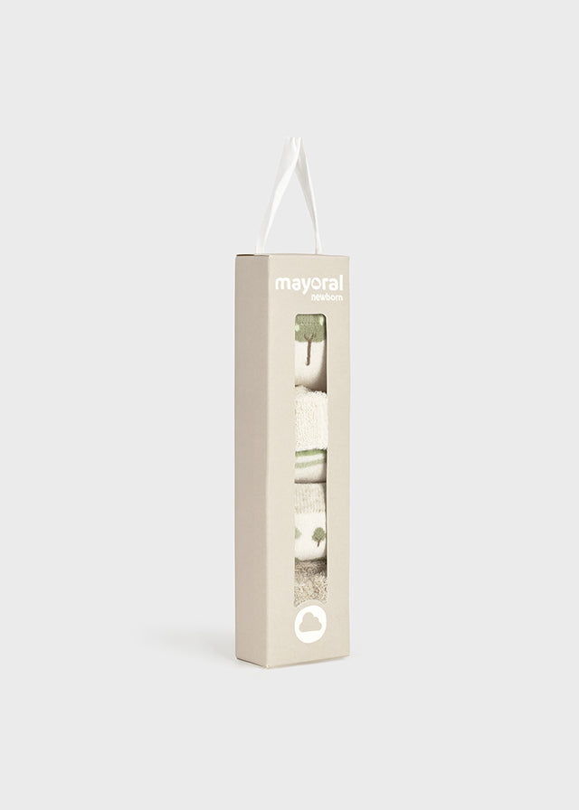 Se 4 Medias Doblez Árboles Verde Mayoral Caja