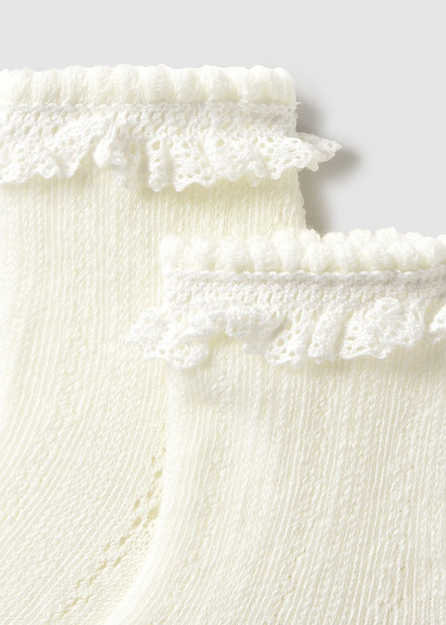 Medias Caladas Encaje Crudo Mayoral Detalle