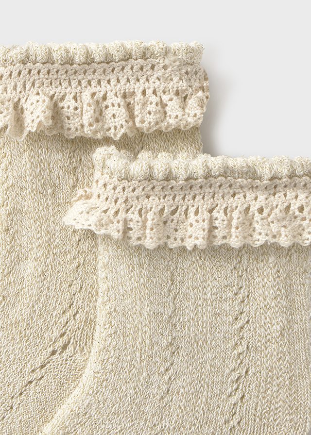 Medias Caladas Encaje Champagne  Mayoral Detalle