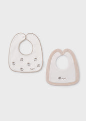 Set 2 Baberos Bordado Autos Beige Mayoral