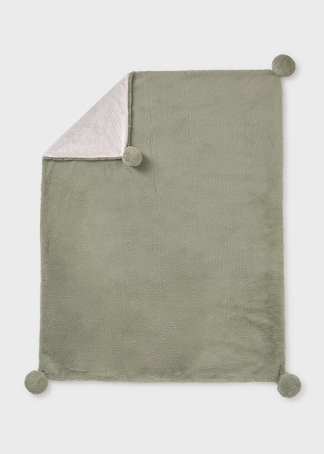 Manta Doblez Faz Brillo Pompón Verde Mayoral Estilo