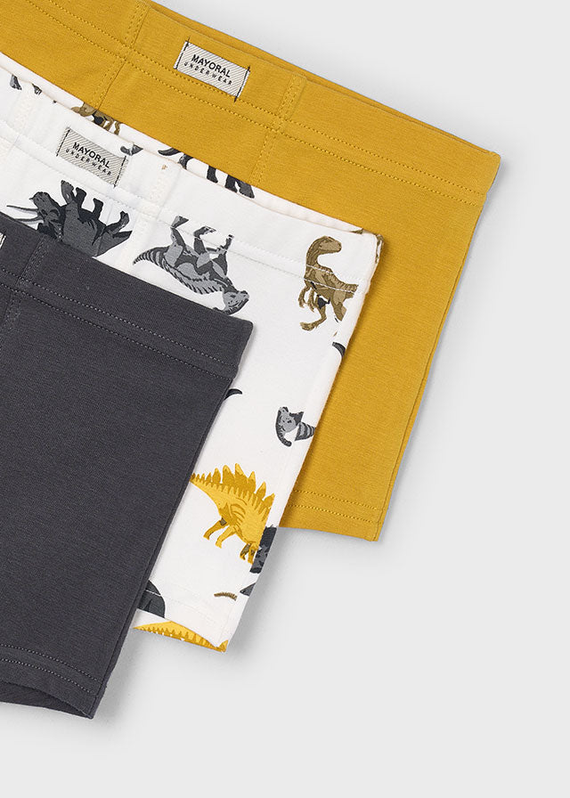Set 3 Boxer Estampado Niño Dinosaurios Amarillo Mayoral Detalle