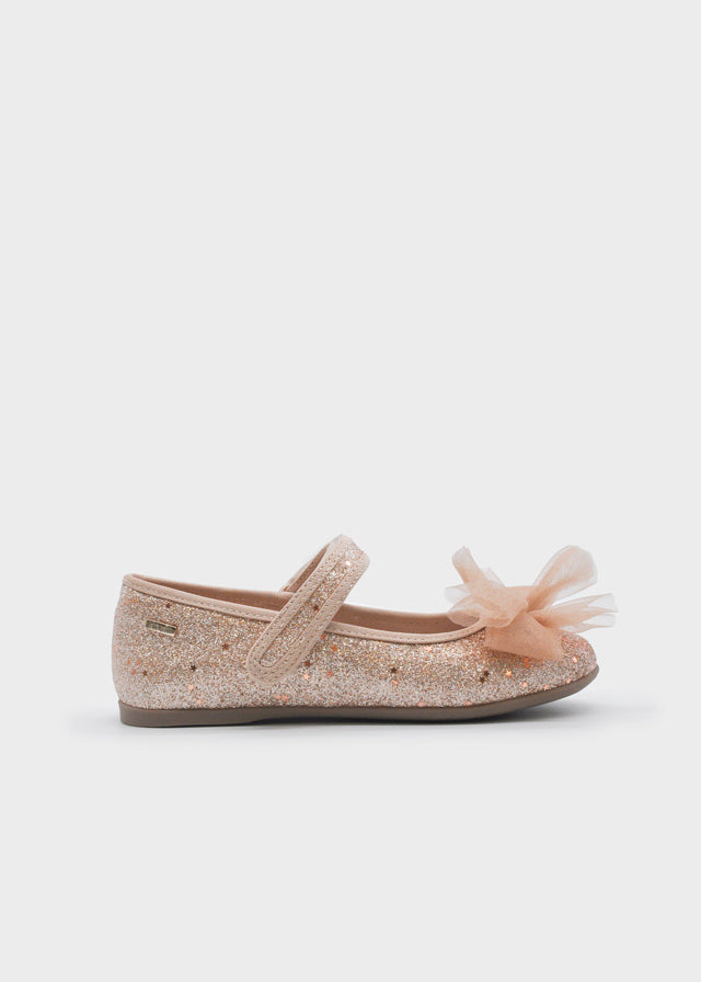 Baleta Merceditas Glitter Oro Rosa Mayoral