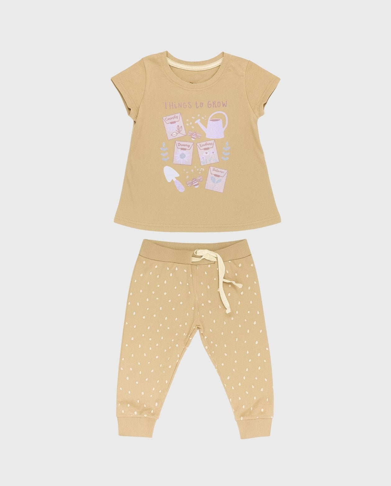 Pijama Pantalon Manga Corta Regadera Café