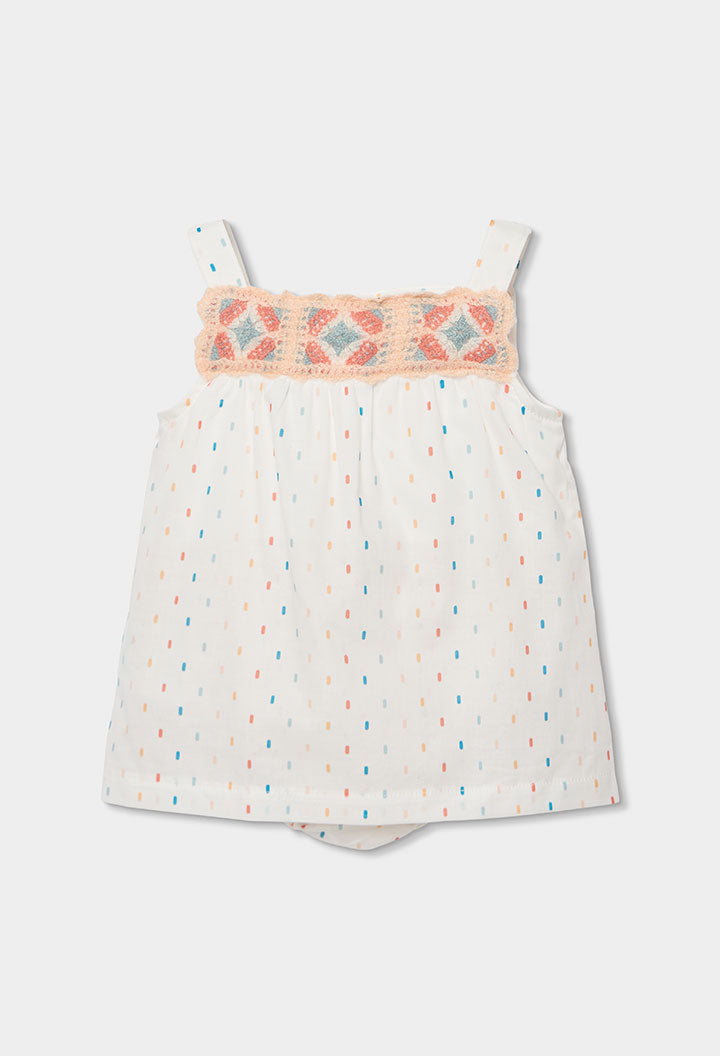 Vestido Bordado Puntos Blanco Boboli estilo