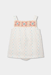 Vestido Bordado Puntos Blanco Boboli estilo