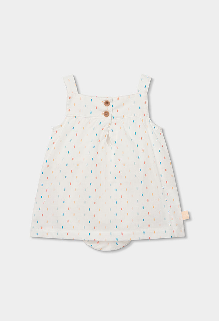 Vestido Bordado Puntos Blanco Boboli 