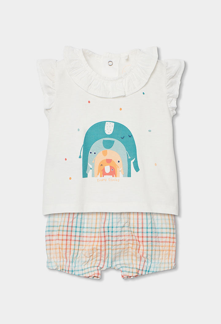 Conjunto Short Estampado Elefante Blanco Boboli 