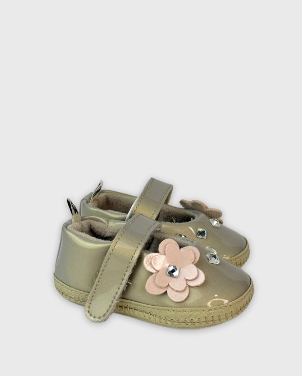 Baletas Sin Suela Flor Beige Melosos 