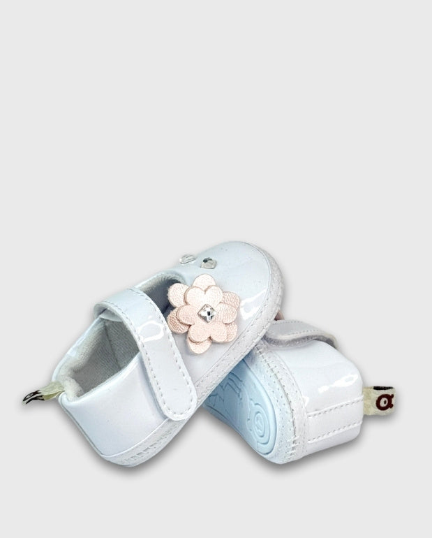 Baletas Sin Suela Flor Blanco Melosos Elegante