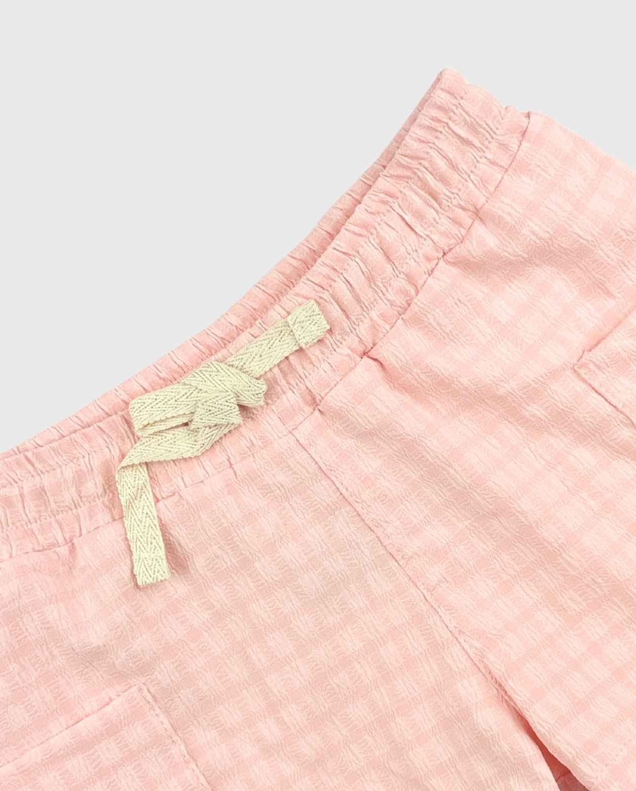 Conjunto Short Detalle Bordado Rosa Verano