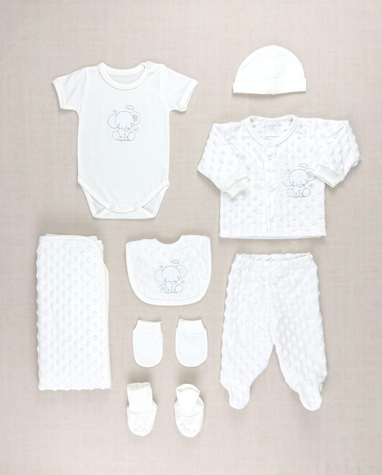 Set Primer Dia Burbuja Blanco 100% Algodón