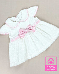 Set Primer Dia Blusita Moño y Cuello Rosa Vestido