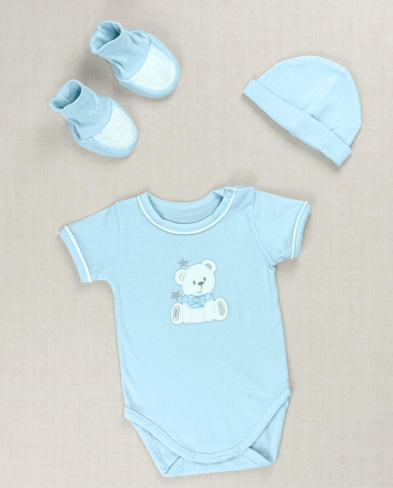 Set Primer Día Oso estrella Azul Bebes
