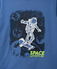 Camiseta Estampada Astronauta Azul