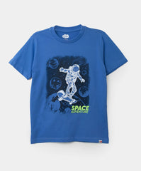 Camiseta Estampada Astronauta Azul