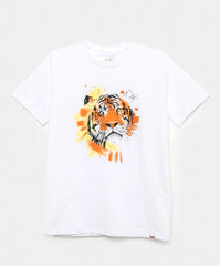 Camiseta Estampado Tigre Blanco