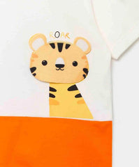 Camiseta Interactiva Roar Beige Naranja Tigre