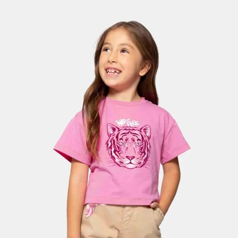 Blusa Para Niña Tigre Rosa