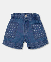 Short denim niña con bolsillos desgastados 2T a 5T