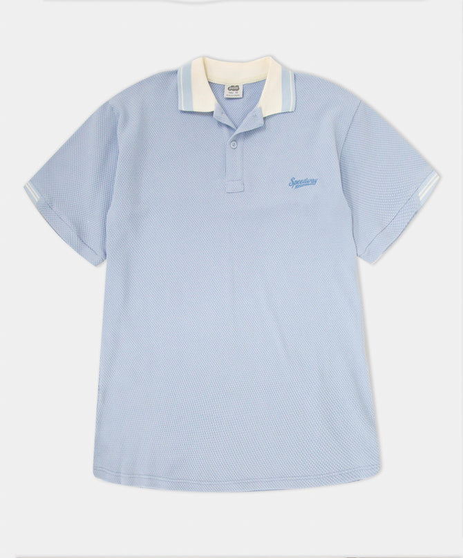 Polo azul niño con cuello blanco 4T a 10T