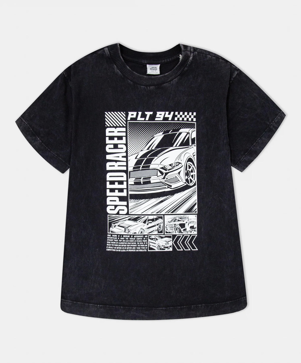 Camiseta negra niña “Speed Racer” coche de carreras 4T‑10T