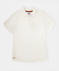 Camiseta tipo polo marfil niño talla 2T‑5T vista frontal