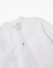 Camisa Lino Cuello Mao Blanca