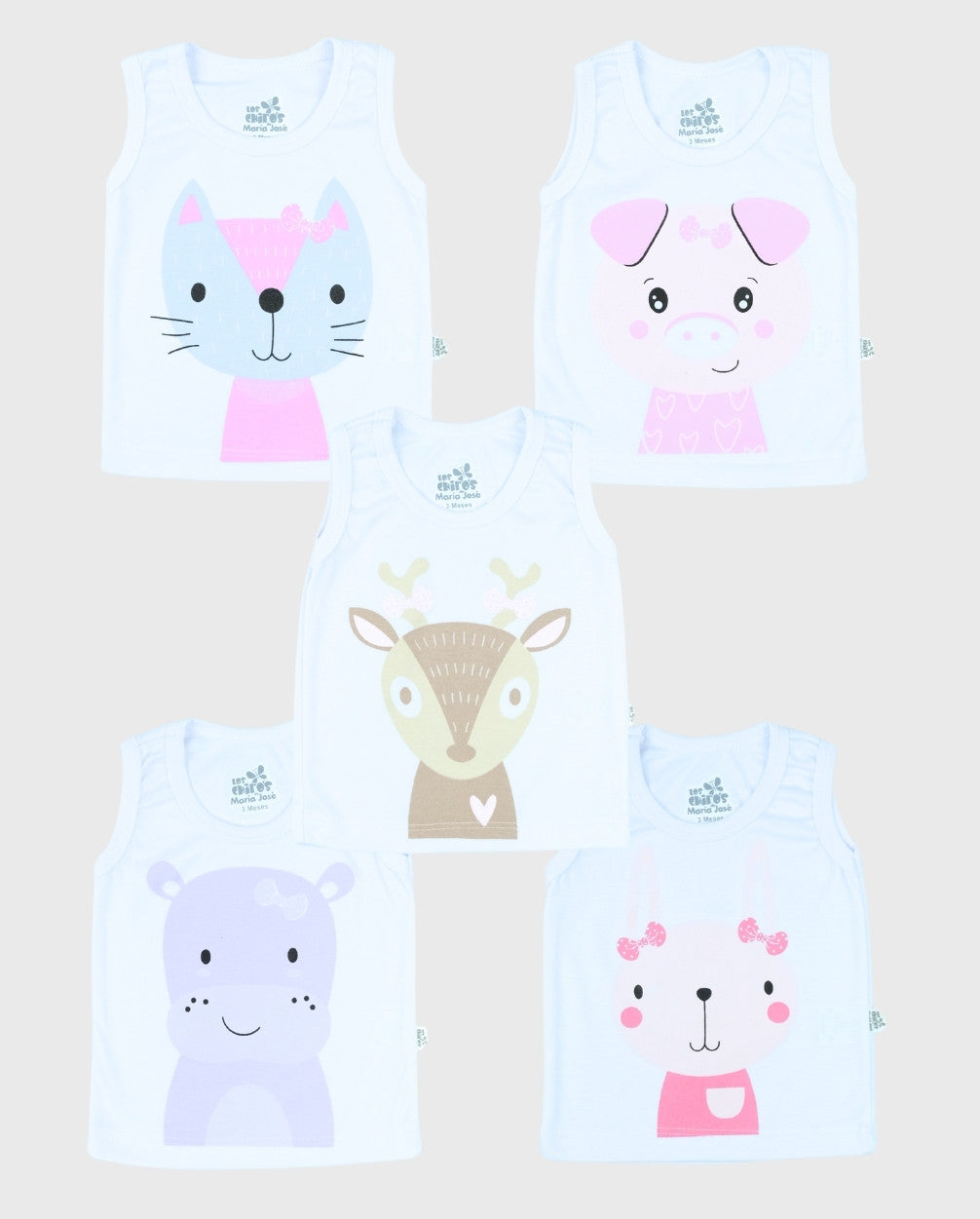 Set 5 Esqueletos Animales Blanco Niña Diseño