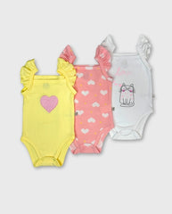 Set 3 Bodys Bebé Niña Color Surtido Colores