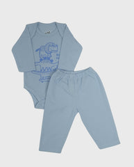 Set 6 Piezas Body Manga Larga Niño Blue