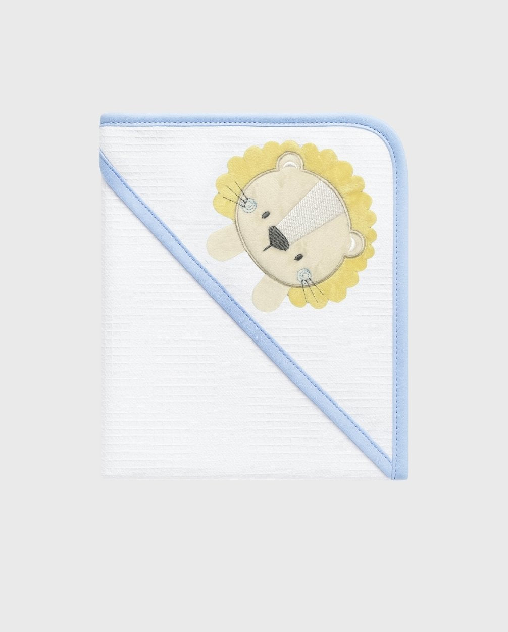 Cobija Tela Galleta Con Capota Bordado Azul