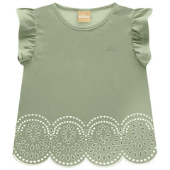 Blusa Detalle Ojalillo Menta Milon