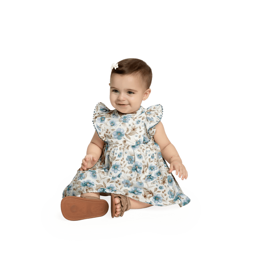 Vestido Estampado Flores Azul Milon