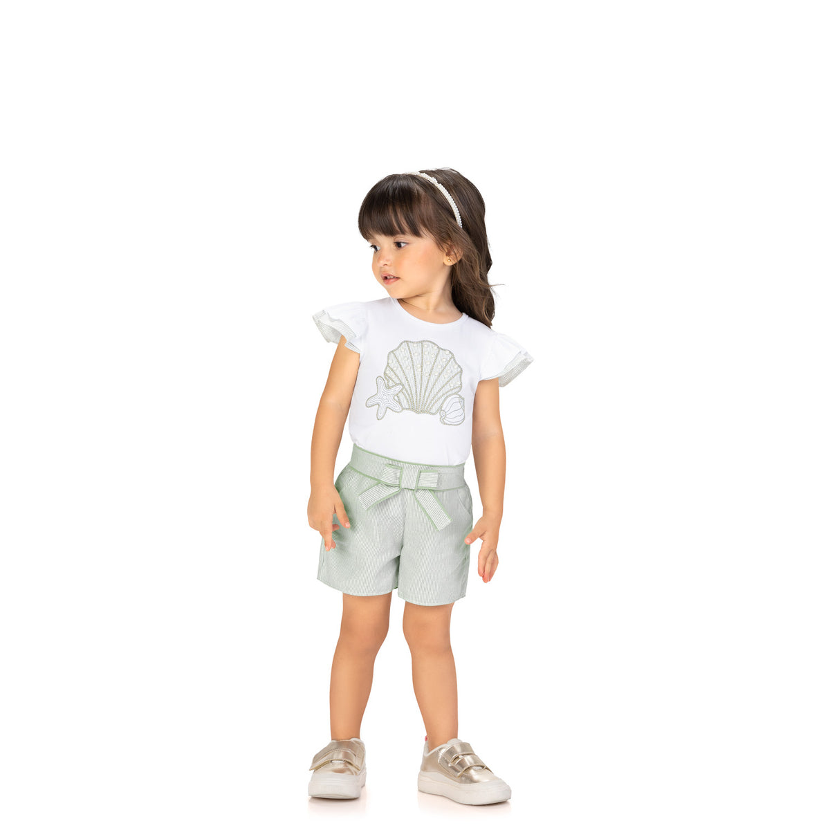 Conjunto Short Rayas Pera Verde