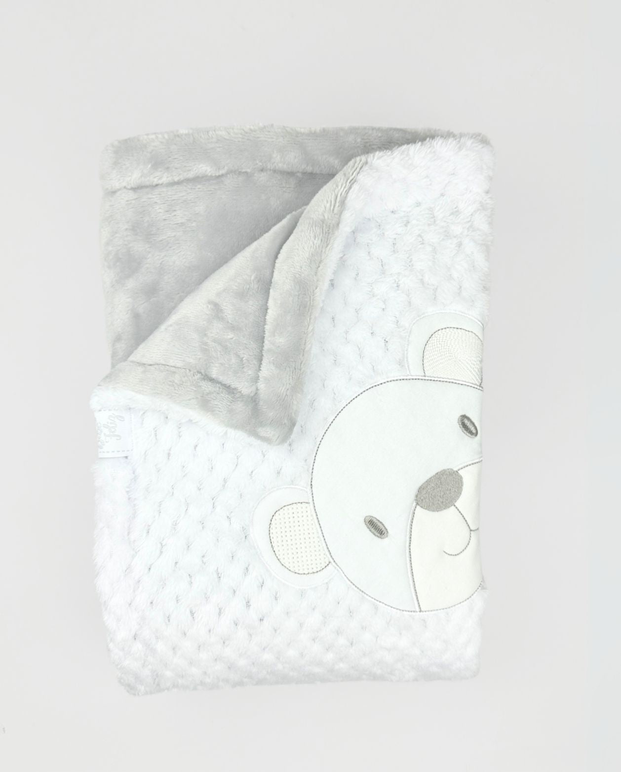 Cobija Burbuja Bordado Blanco Gris Surtido
