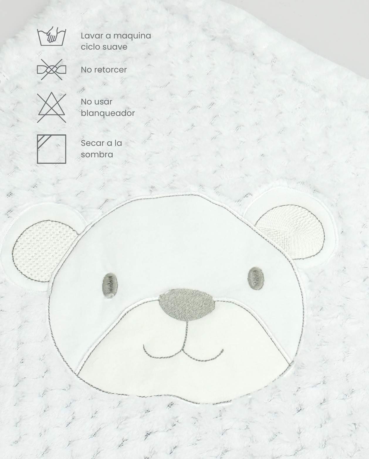 Cobija Burbuja Bordado Blanco Gris Surtido Osita