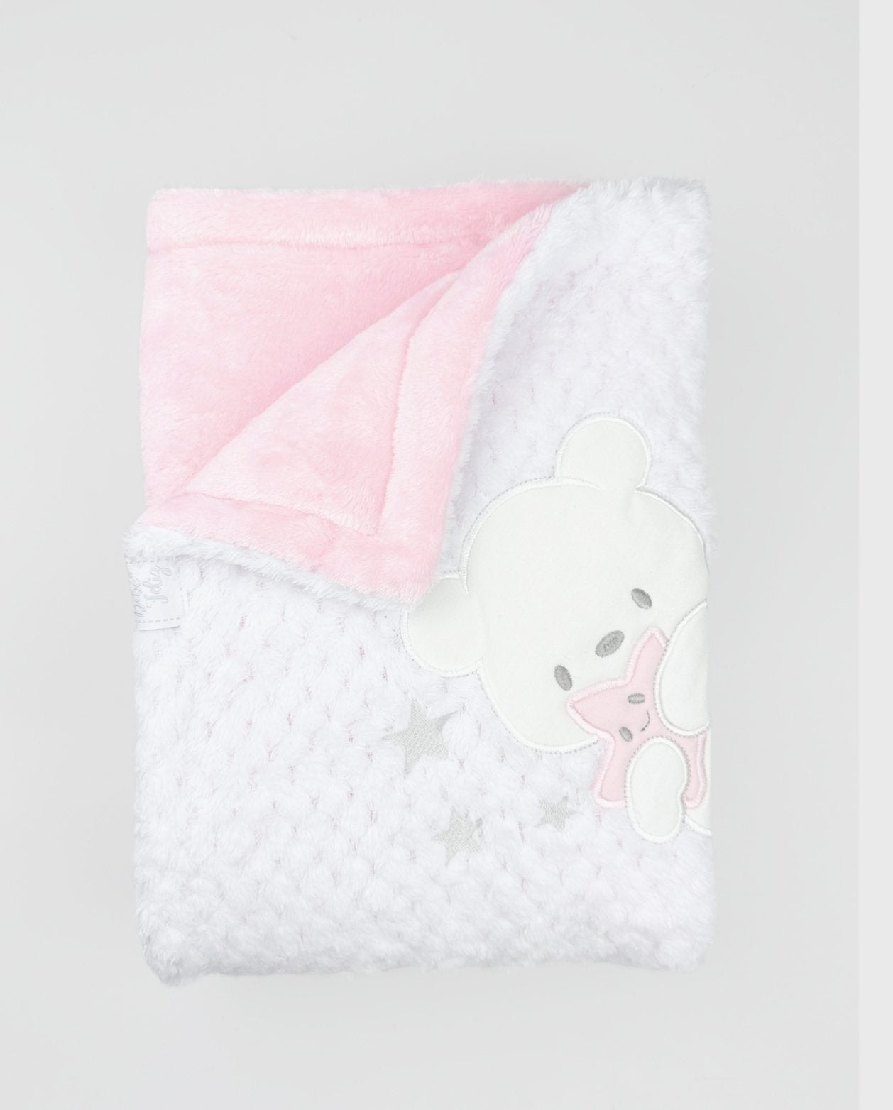 Cobija Burbuja Ovejera Blanca Rosa Bordado Surtido