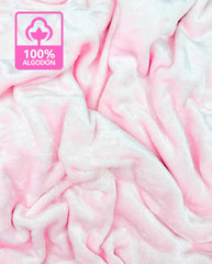 Cobija Burbuja Ovejera Blanca Rosa Bordado Surtido Algodón