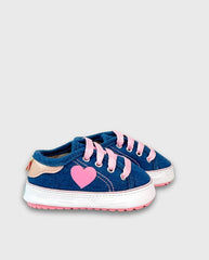Tenis Niña Estilo Denim Corazón
