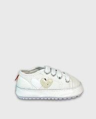 Tenis Detalle Corazones Blancos Huellitas White