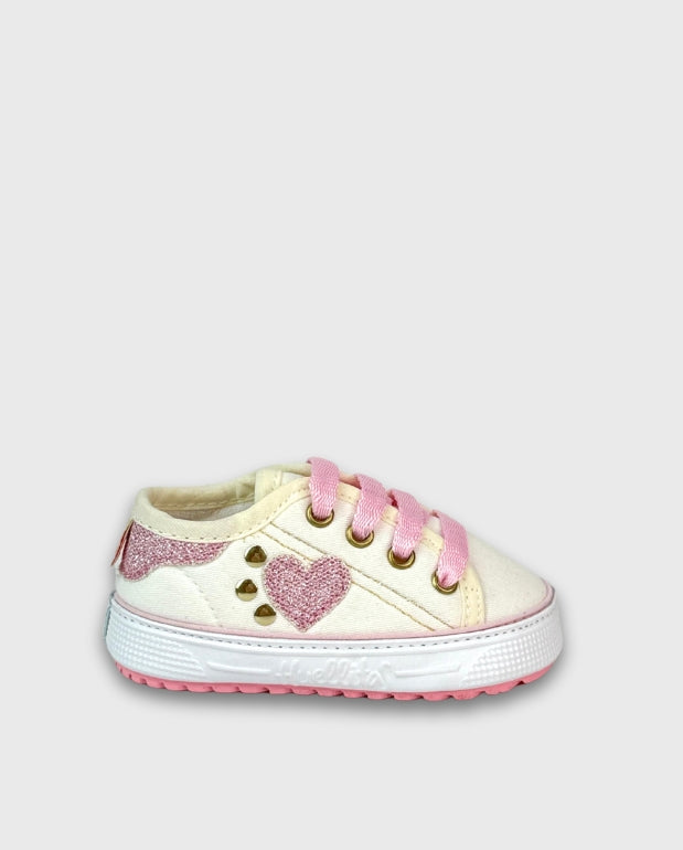 Tenis Niña Glitter Corazón Rosa Pink