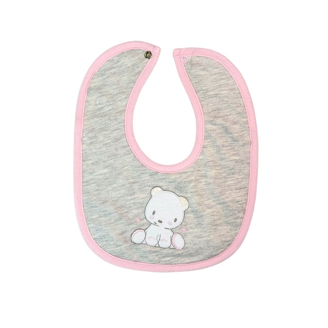 Set 3 Piezas Baberos Bordados Rosa El Bebé Feliz Girl