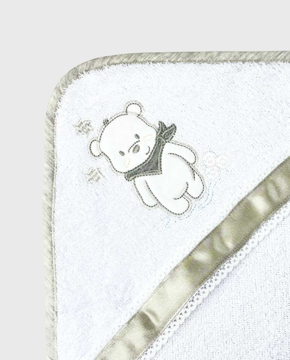 Toalla Capota Bordado Surtido Gris OSITO