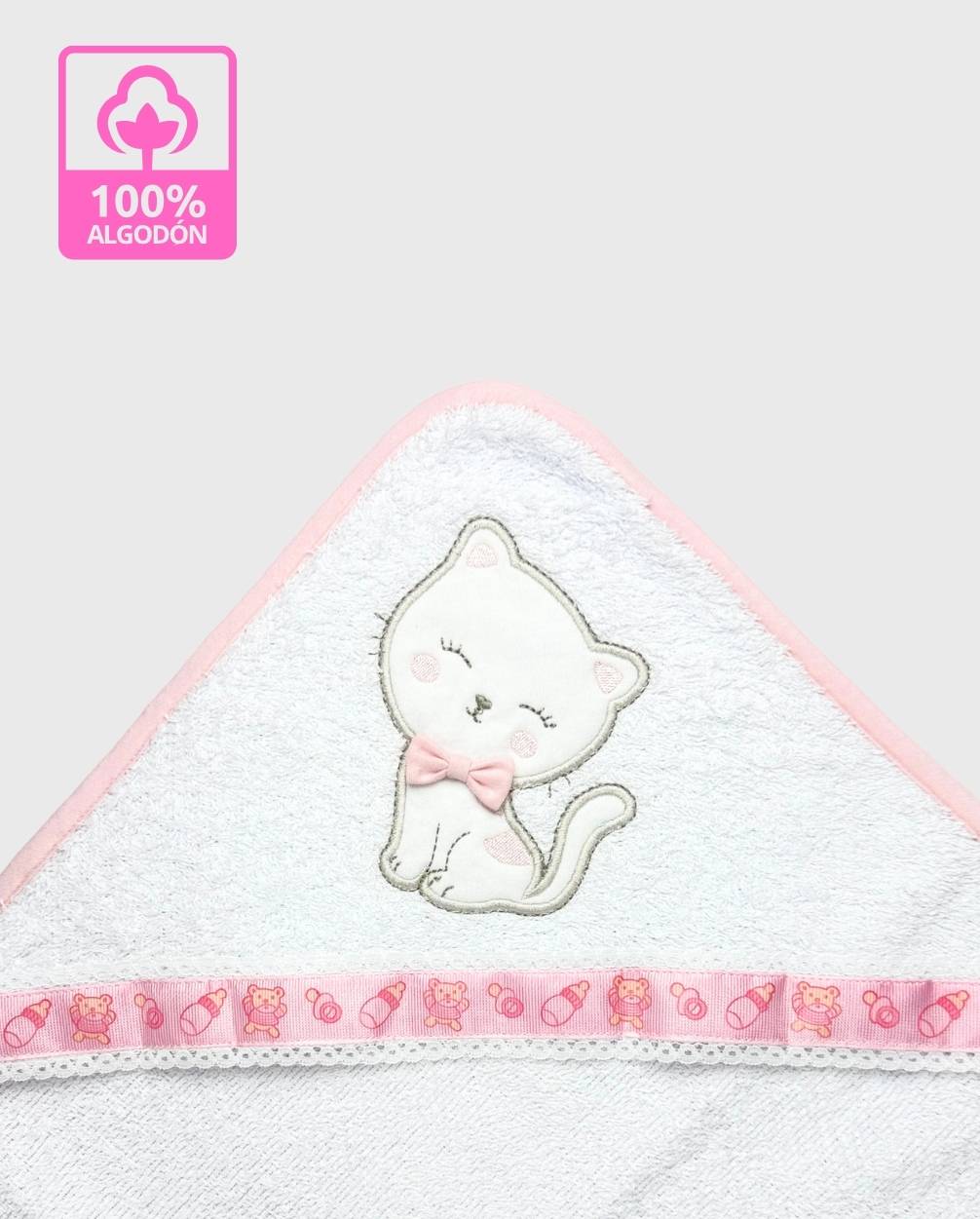 Toalla Capota Bordado Surtido Rosa Detalle