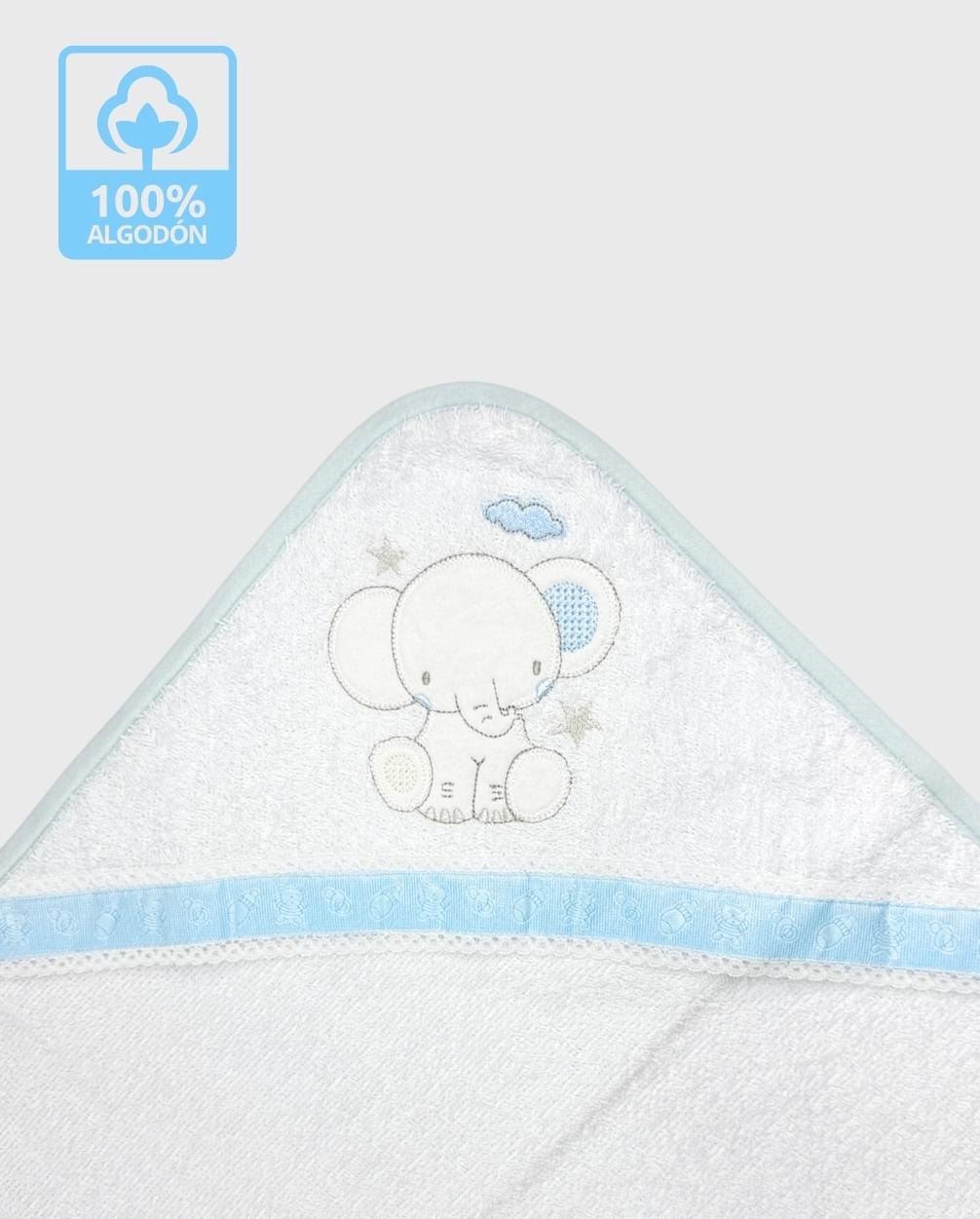 Toalla Con Capota Verde Azul Bordado Surtido El Bebé Feliz Detalle