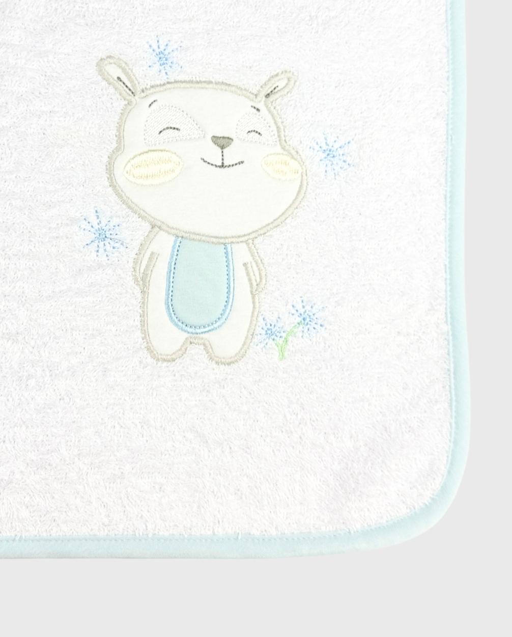 Toalla Con Capota Celeste Bordado Surtido El Bebé Feliz Baño