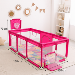 Corral de Juegos Con Tapete Fucsia